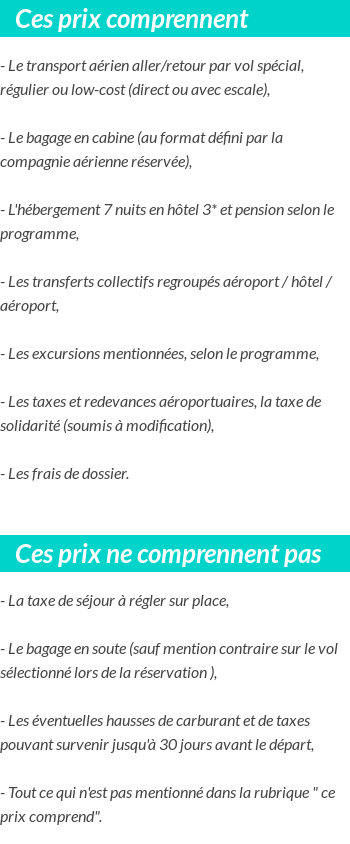 Conditions tarifaires