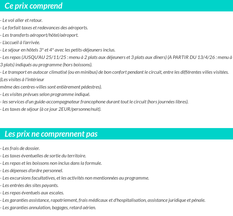 Conditions tarifaires