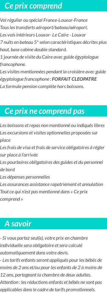 Conditions tarifaires