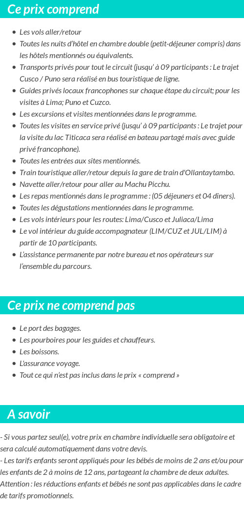 Conditions tarifaires