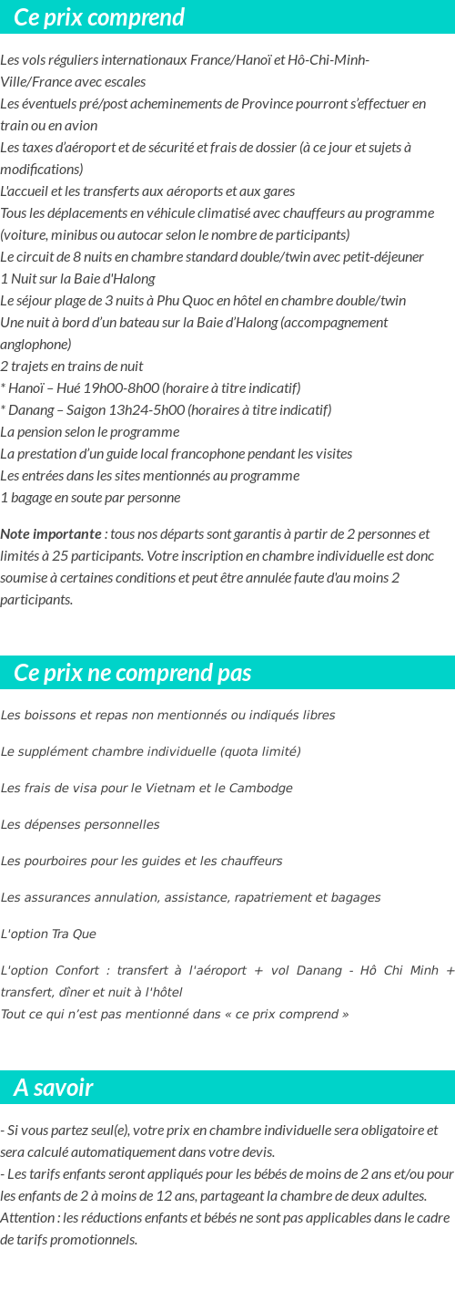 Conditions tarifaires