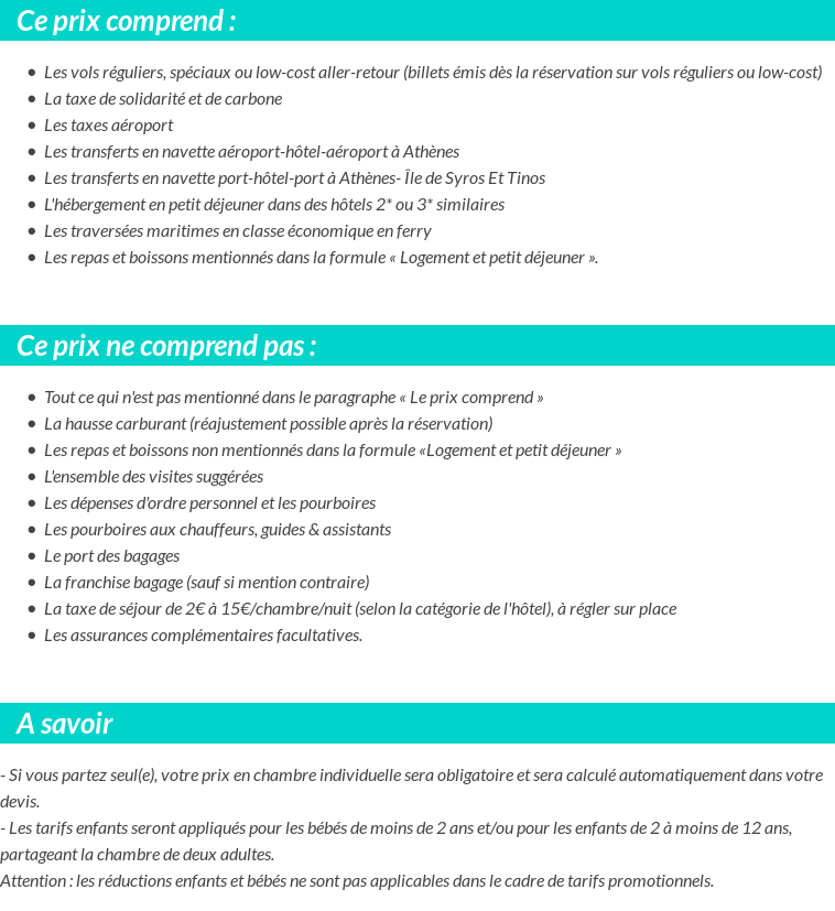 Conditions tarifaires