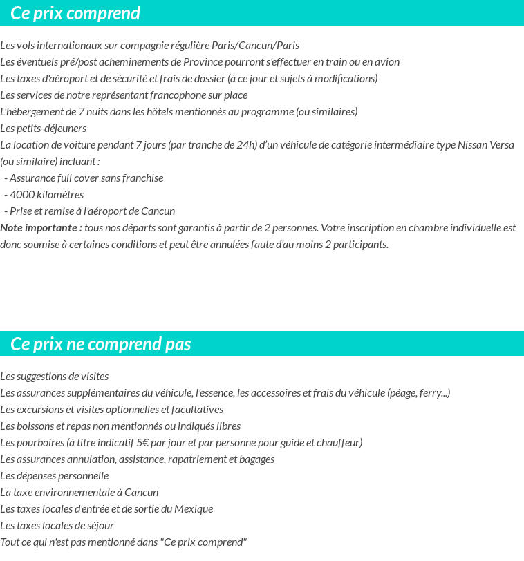 Conditions tarifaires