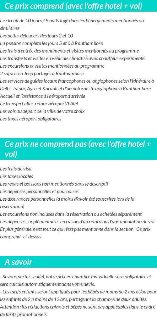 Conditions tarifaires