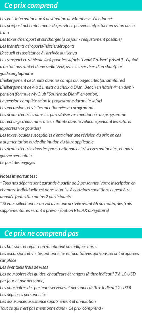 Conditions tarifaires