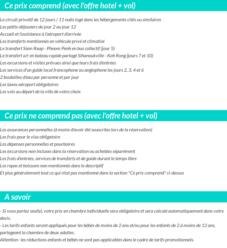 Conditions tarifaires