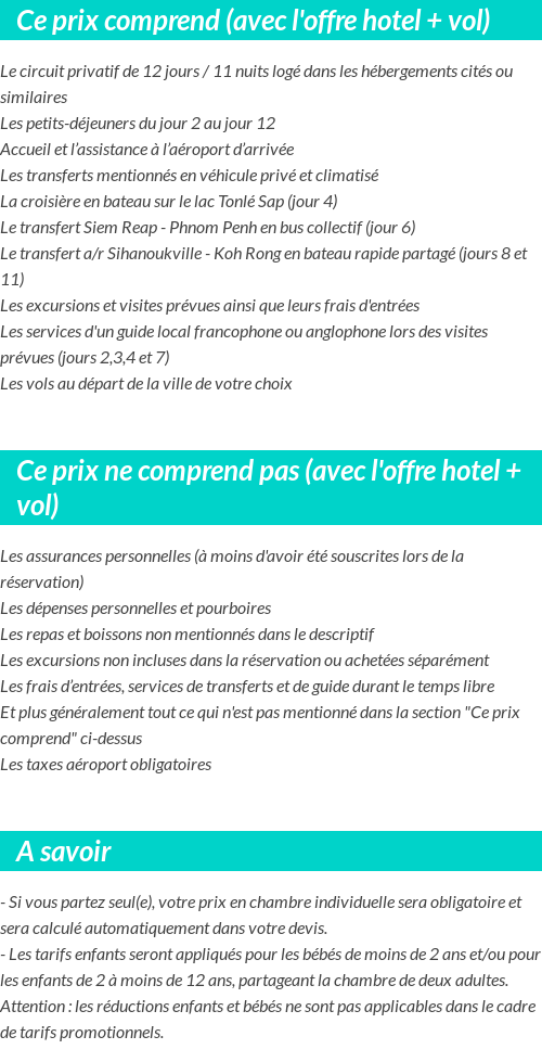 Conditions tarifaires