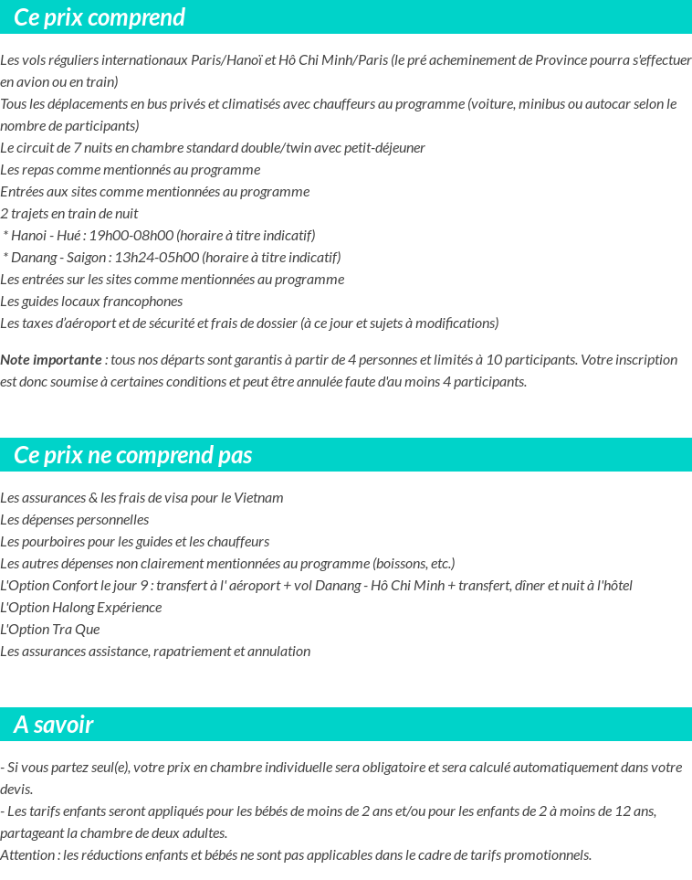 Conditions tarifaires