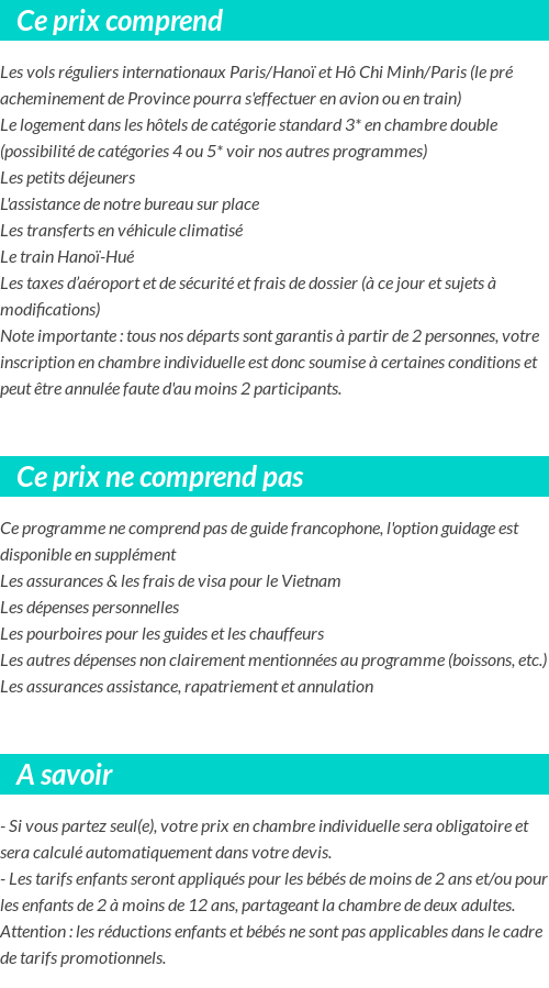 Conditions tarifaires