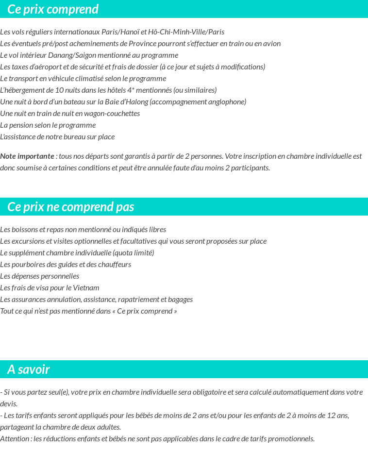 Conditions tarifaires