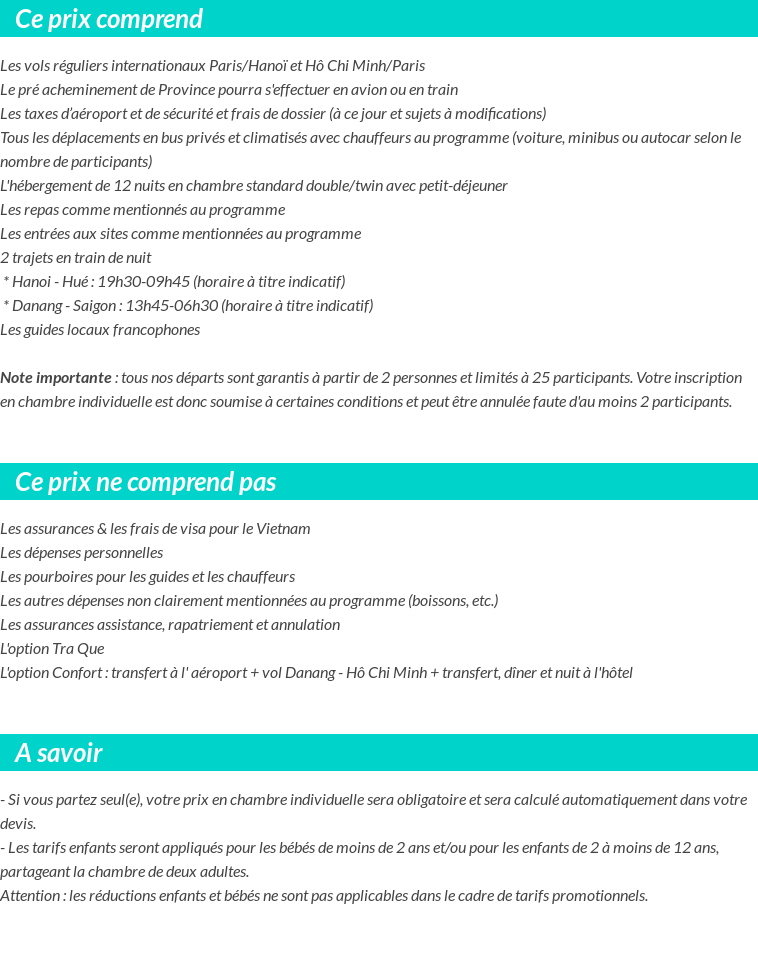 Conditions tarifaires