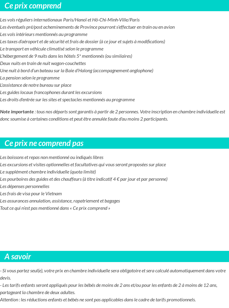 Conditions tarifaires