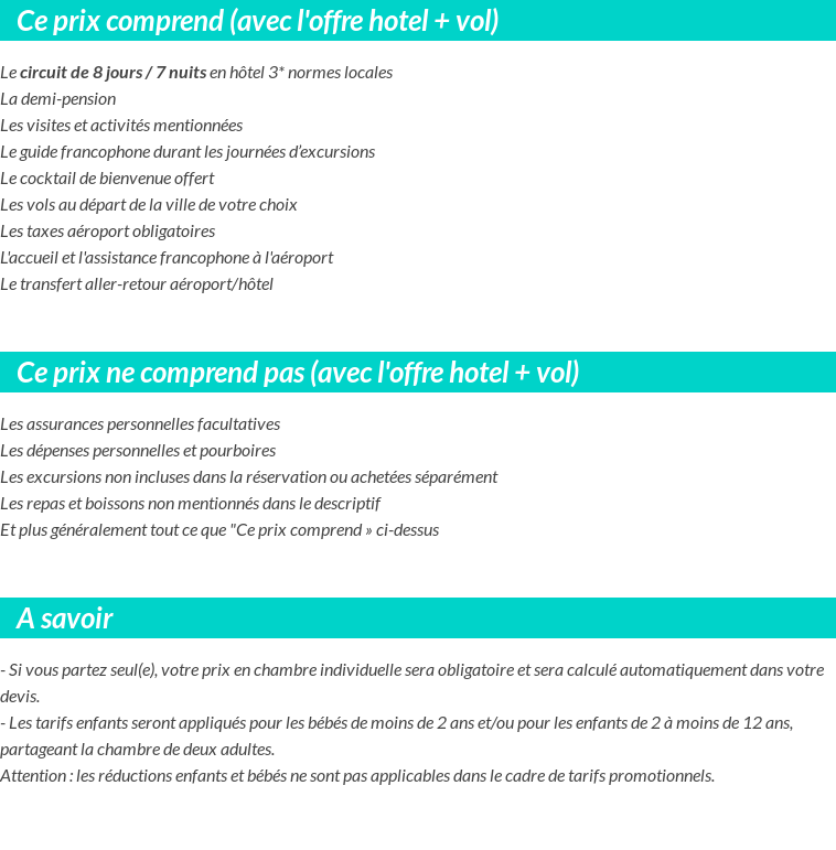 Conditions tarifaires