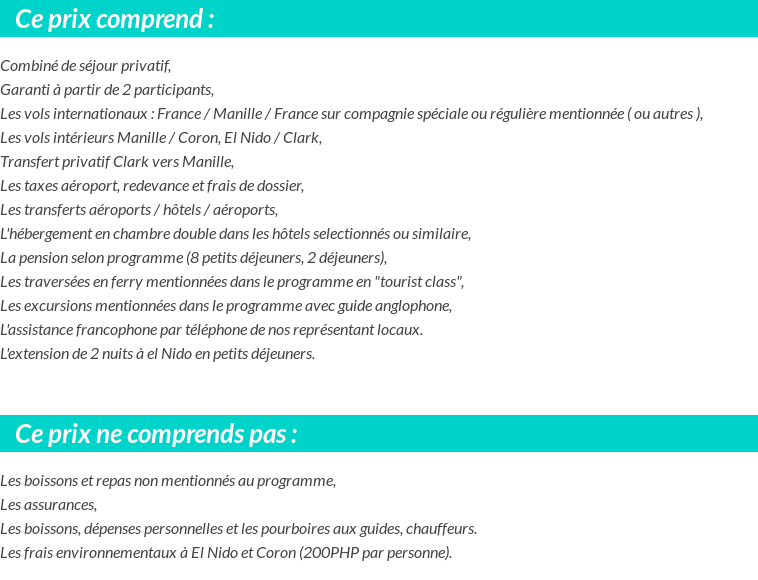 Conditions tarifaires