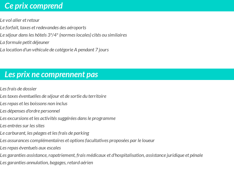 Conditions tarifaires