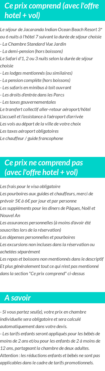 Conditions tarifaires