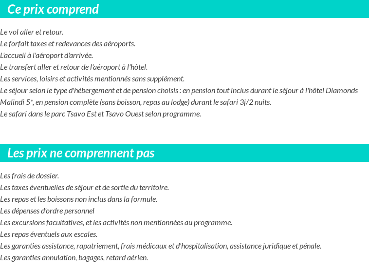 Conditions tarifaires