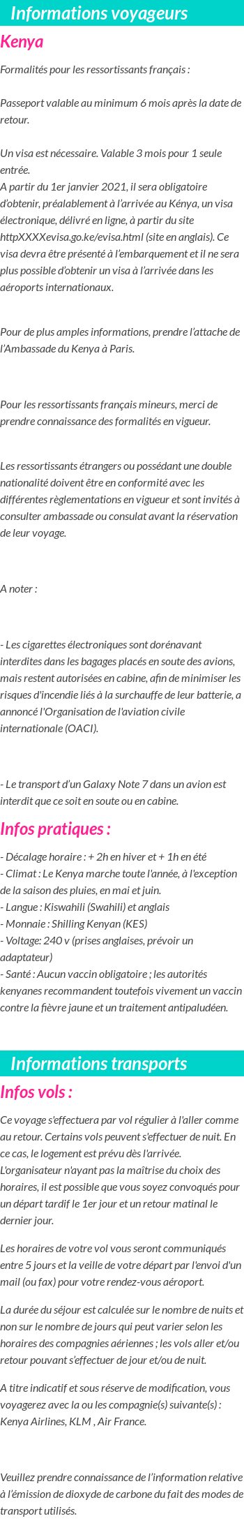 Formalités et infos voyageurs