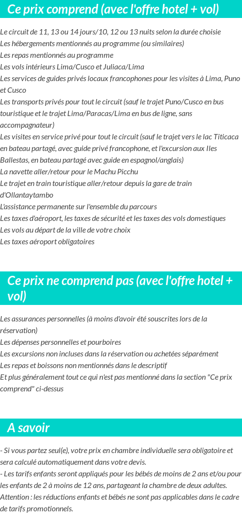 Conditions tarifaires