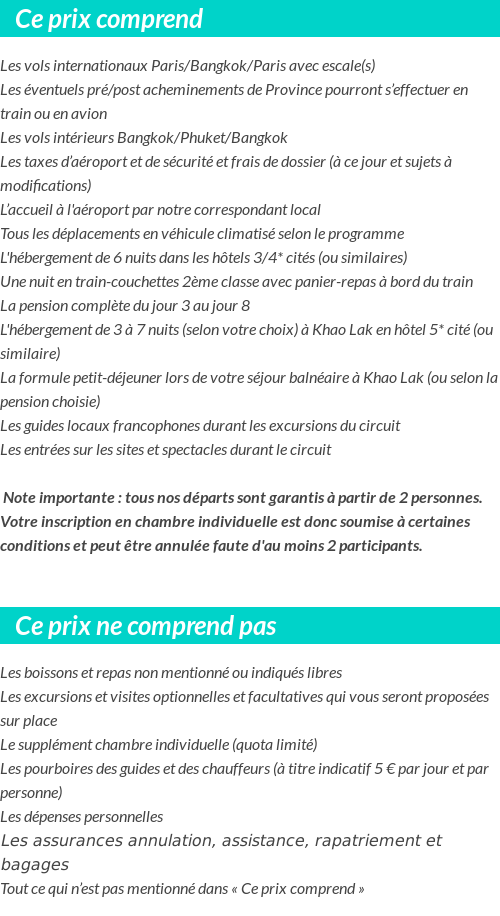 Conditions tarifaires