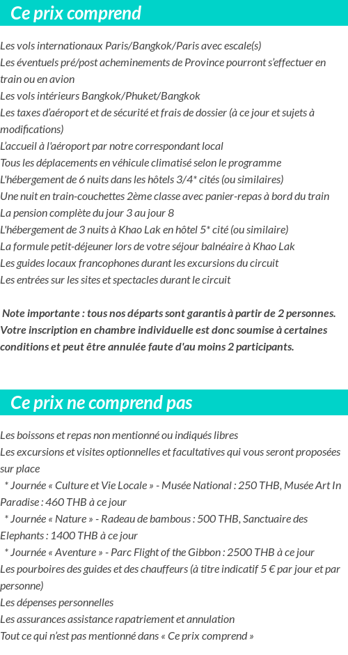 Conditions tarifaires