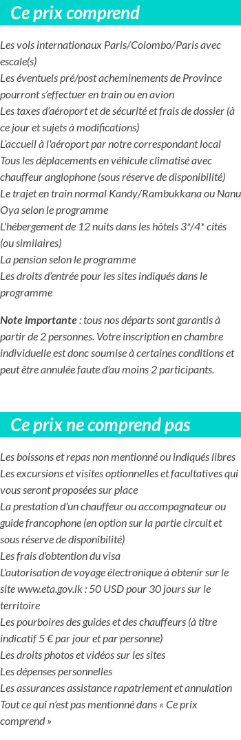 Conditions tarifaires