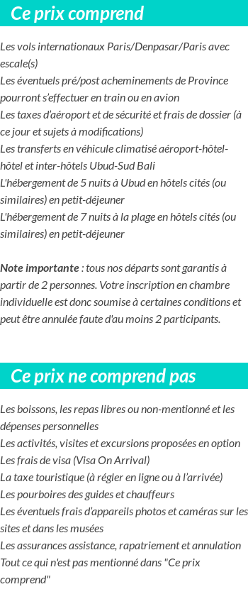 Conditions tarifaires