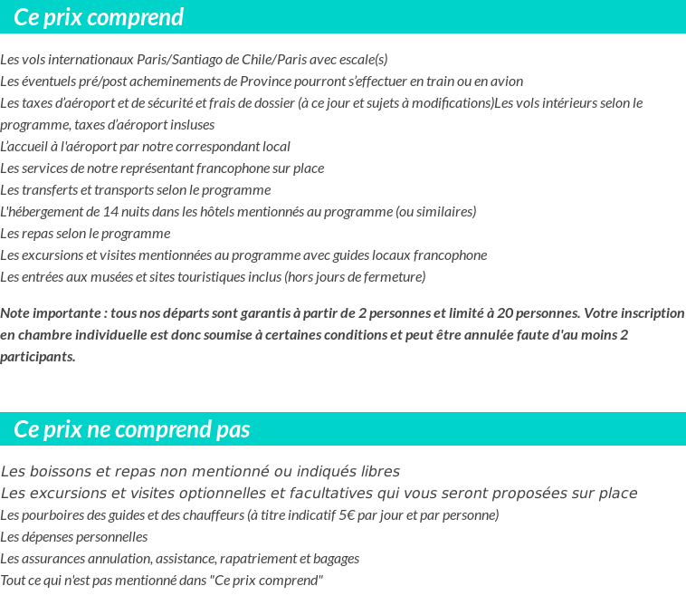 Conditions tarifaires