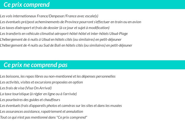 Conditions tarifaires