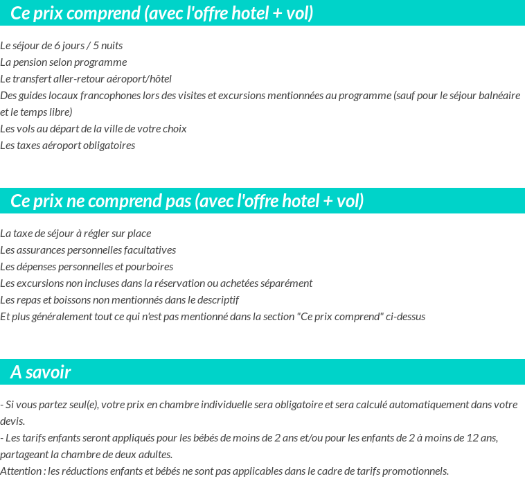 Conditions tarifaires
