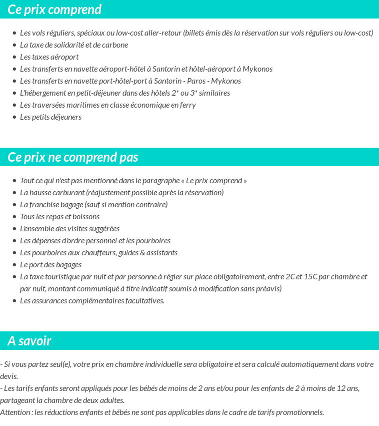 Conditions tarifaires