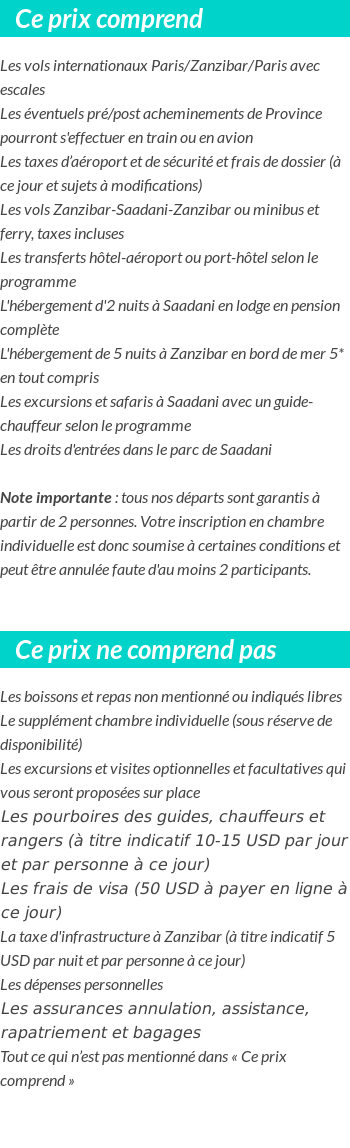 Conditions tarifaires