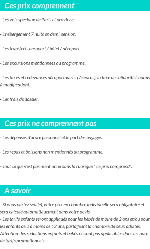 Conditions tarifaires