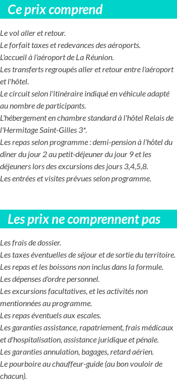 Conditions tarifaires