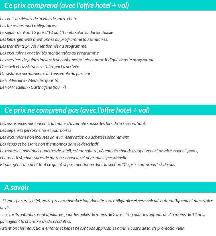 Conditions tarifaires