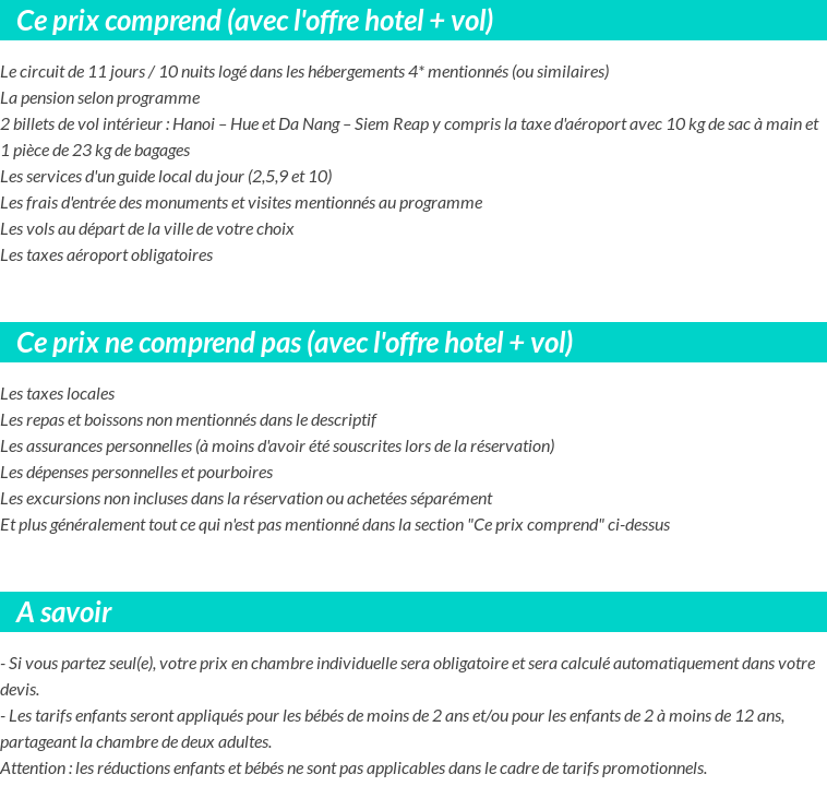 Conditions tarifaires