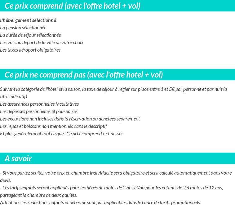 Conditions tarifaires