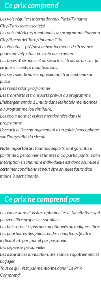 Conditions tarifaires