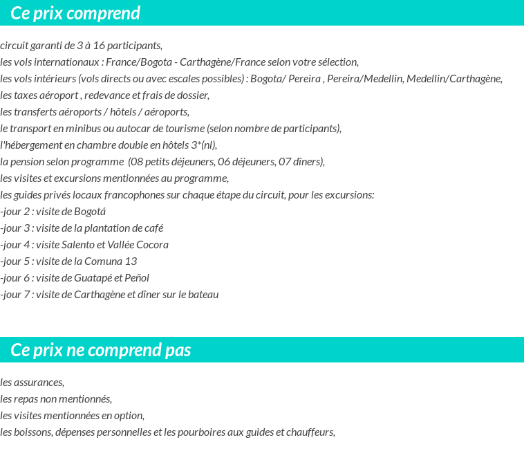 Conditions tarifaires