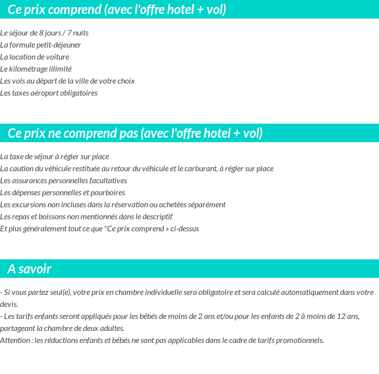 Conditions tarifaires