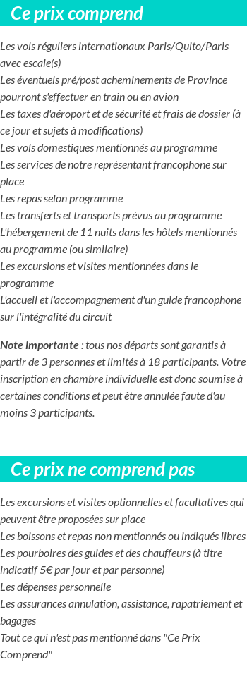 Conditions tarifaires