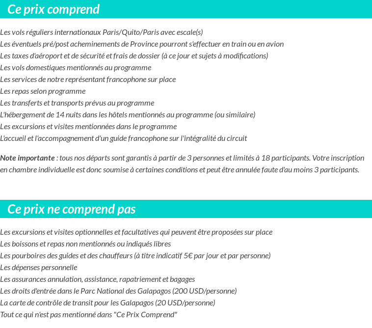 Conditions tarifaires