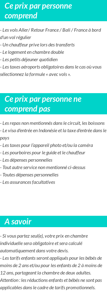 Conditions tarifaires