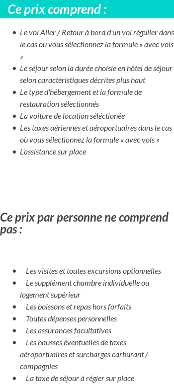 Conditions tarifaires