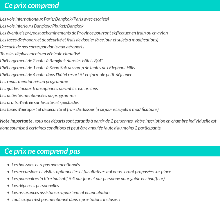 Conditions tarifaires
