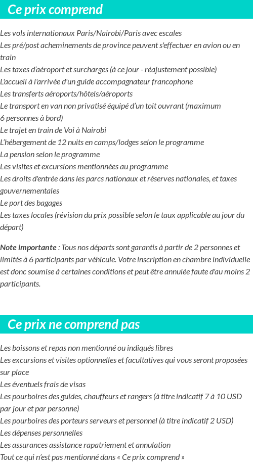 Conditions tarifaires