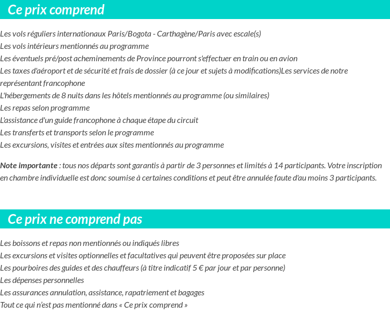 Conditions tarifaires