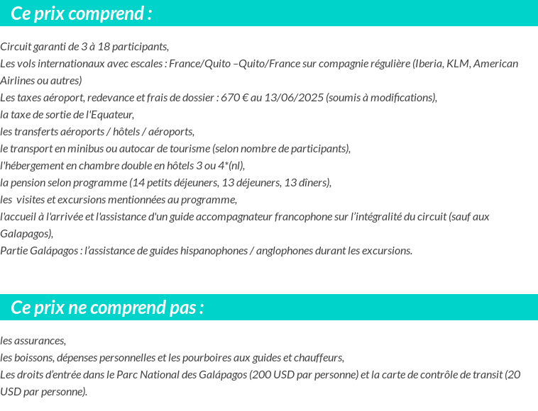 Conditions tarifaires