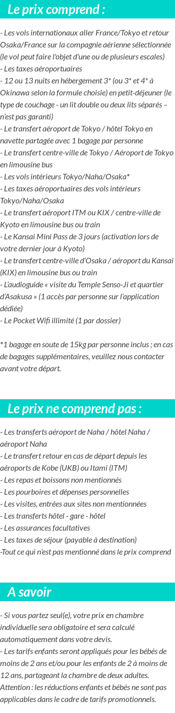 Conditions tarifaires