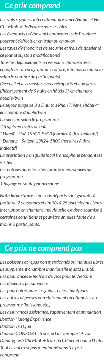 Conditions tarifaires